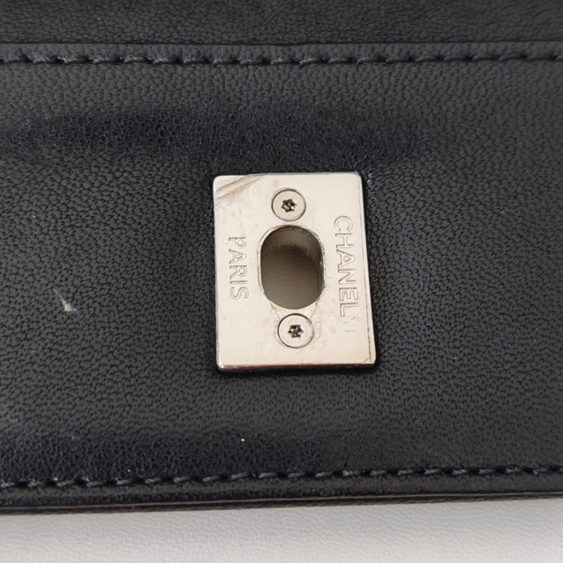 香奈兒 chanel 腋下包黑色 銀色金屬-34