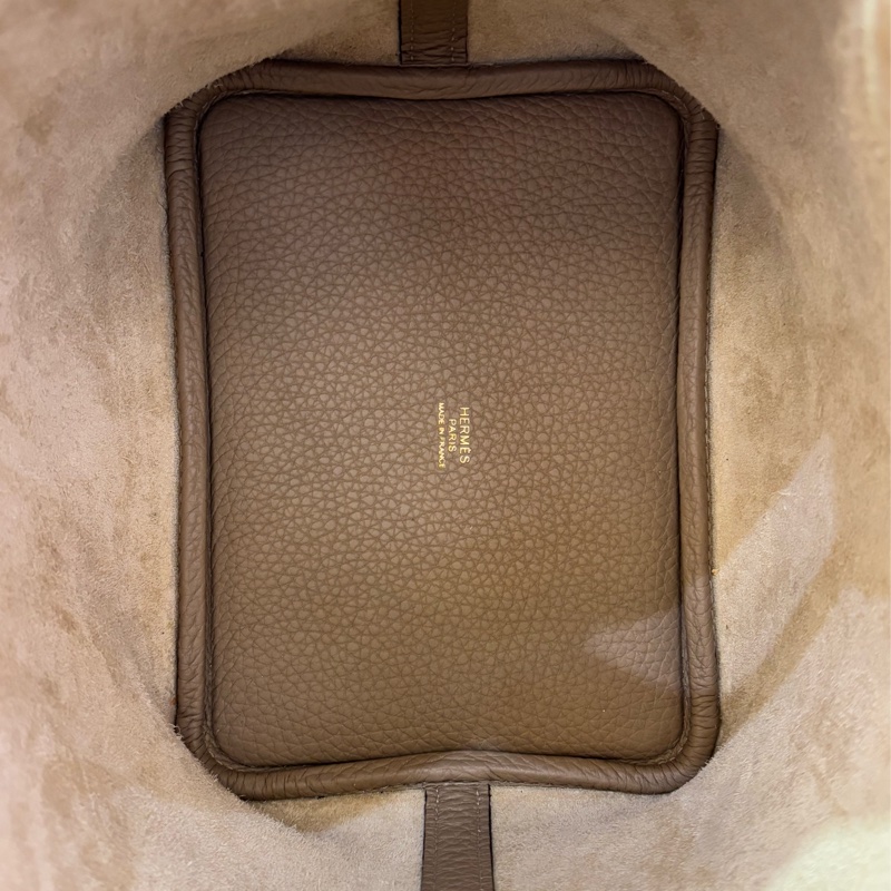 風衣灰TC皮金釦Picotin18+米黃拼粉Twilly-7