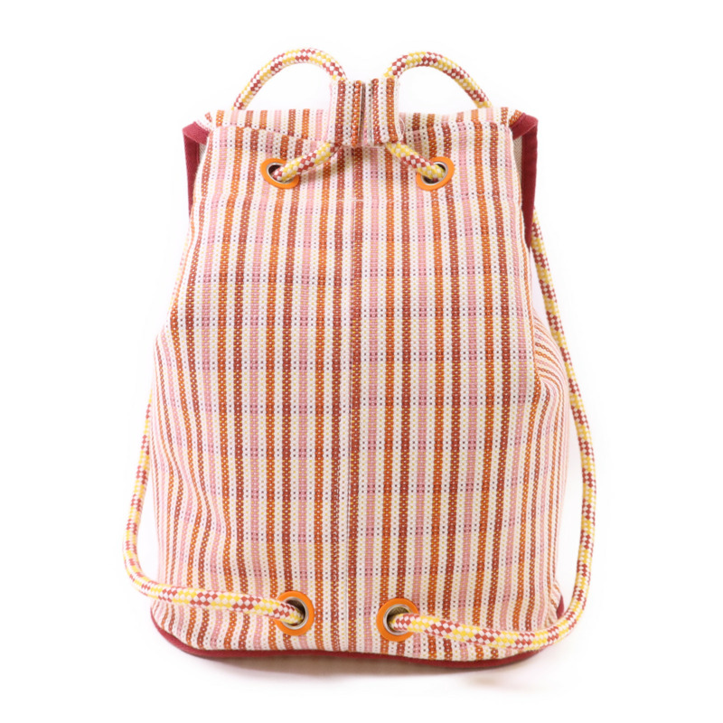 HERMES 布料Animaux Nattes Backpack銀扣背包-1