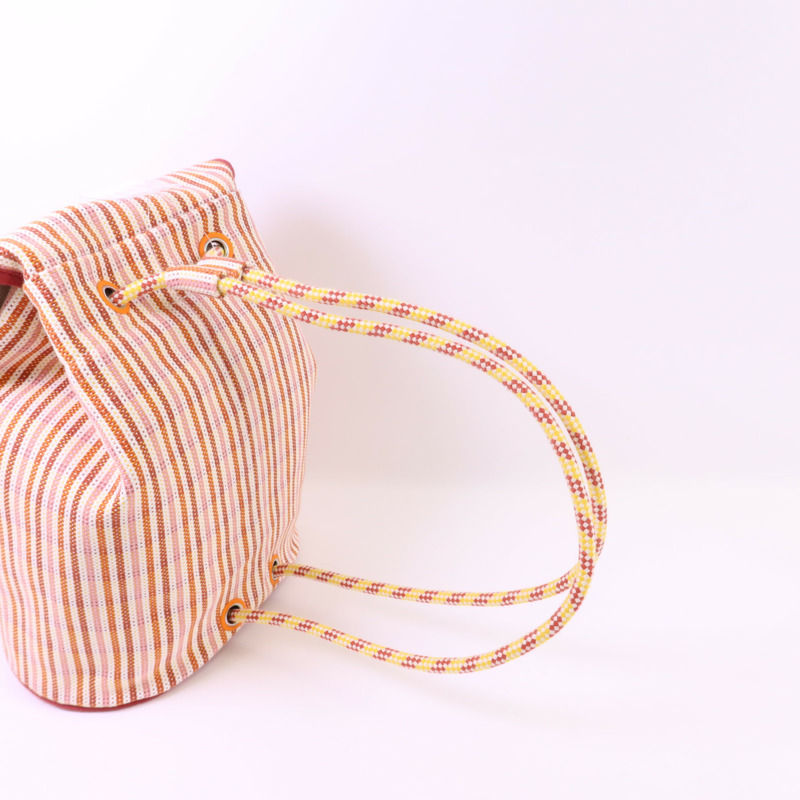 HERMES 布料Animaux Nattes Backpack銀扣背包-4