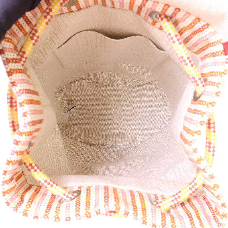 HERMES 布料Animaux Nattes Backpack銀扣背包-5