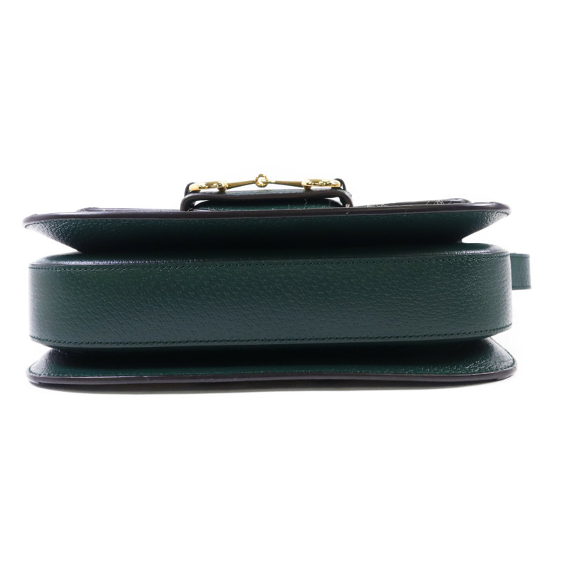 GUCCI 帆布Horsebit 1955 Medium金扣肩背袋-3