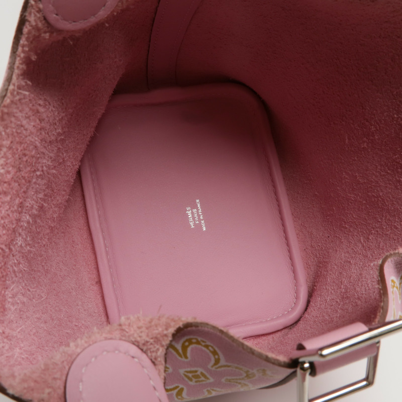 HERMES Swift皮革Micro Lucky Daisy Picotin銀扣手挽袋Mauve Sylvestre-4