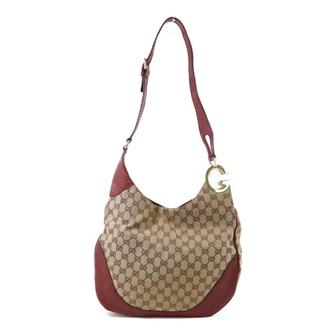 GUCCI 塗層帆布Shoulder Bag金扣肩背袋