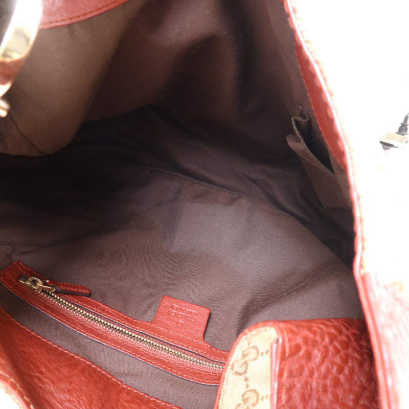GUCCI 塗層帆布Shoulder Bag金扣肩背袋-5