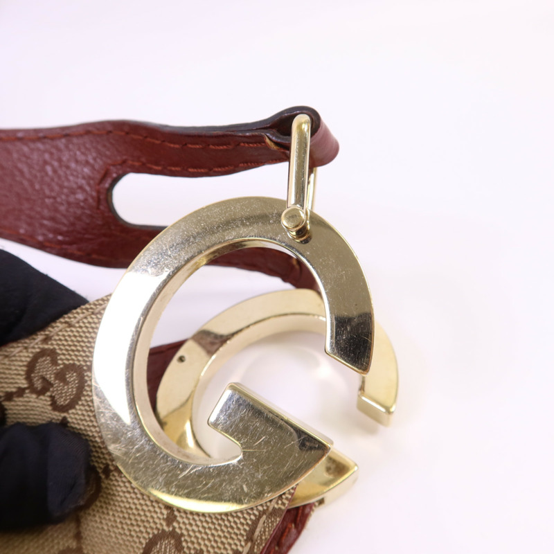 GUCCI 塗層帆布Shoulder Bag金扣肩背袋-9