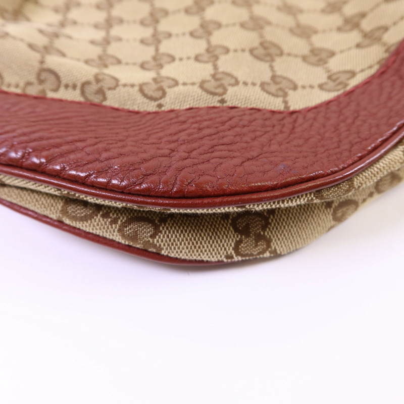 GUCCI 塗層帆布Shoulder Bag金扣肩背袋-13