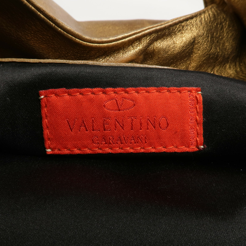 Valentino 羊皮皮革Shoulder Bag金扣肩背袋-5