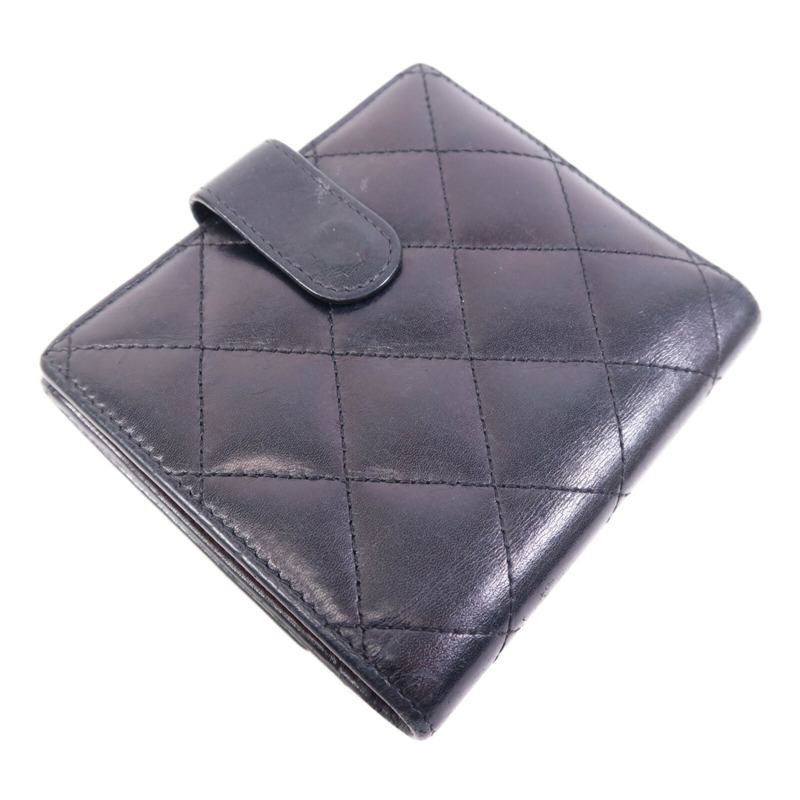 CHANEL 羊皮/漆皮皮革Cambon Wallet銀扣錢包-3