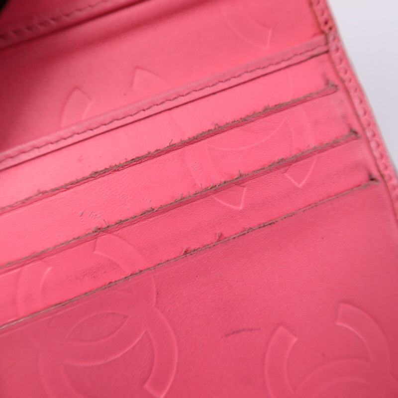 CHANEL 羊皮/漆皮皮革Cambon Wallet銀扣錢包-18