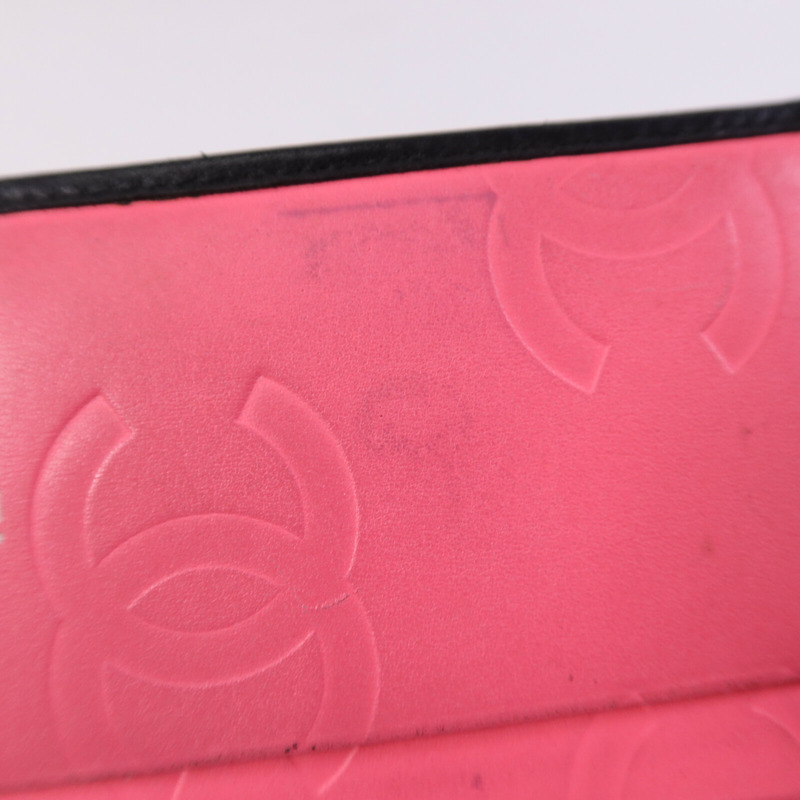 CHANEL 羊皮/漆皮皮革Cambon Wallet銀扣錢包-19