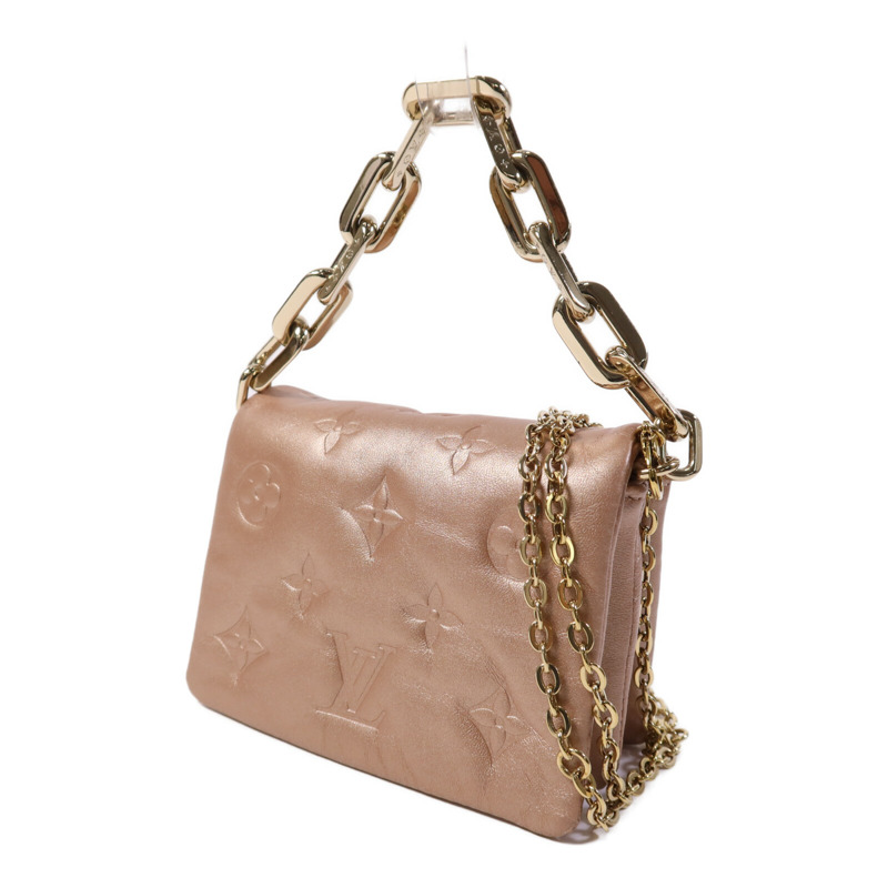 LOUIS VUITTON Monogram Embossed Coussin Belt Bag金扣鏈帶手挽肩背兩用袋-2