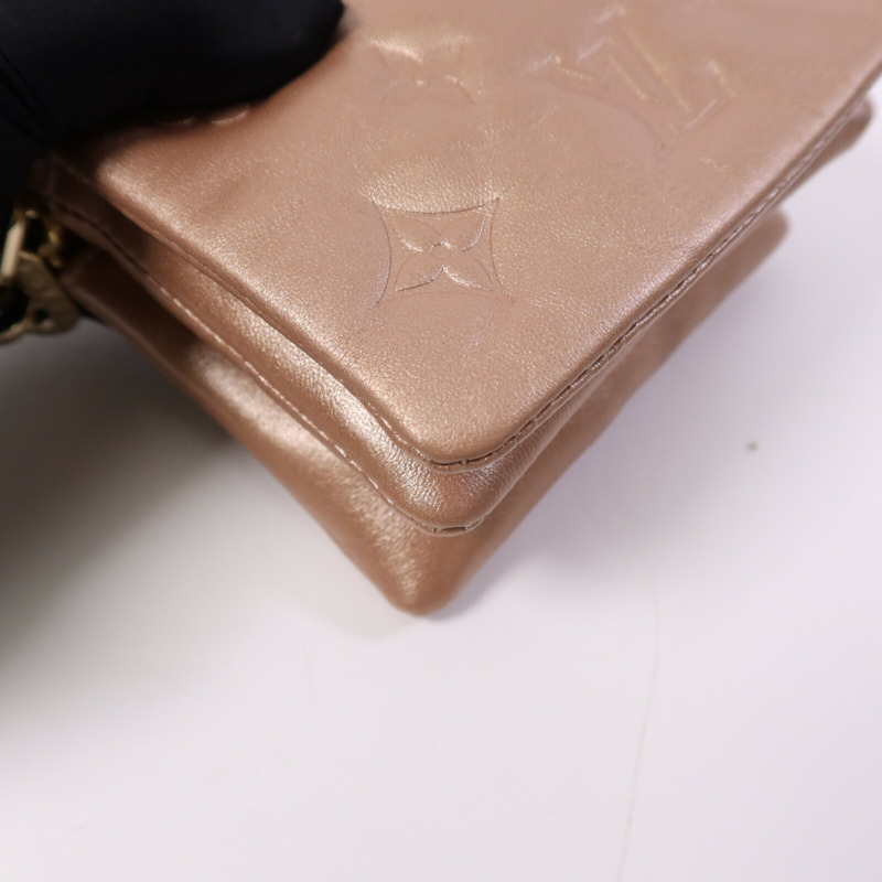 LOUIS VUITTON Monogram Embossed Coussin Belt Bag金扣鏈帶手挽肩背兩用袋-9