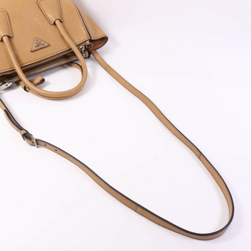 PRADA 牛皮皮革Twin Pocket Double Handle銀扣手挽肩背兩用袋-8
