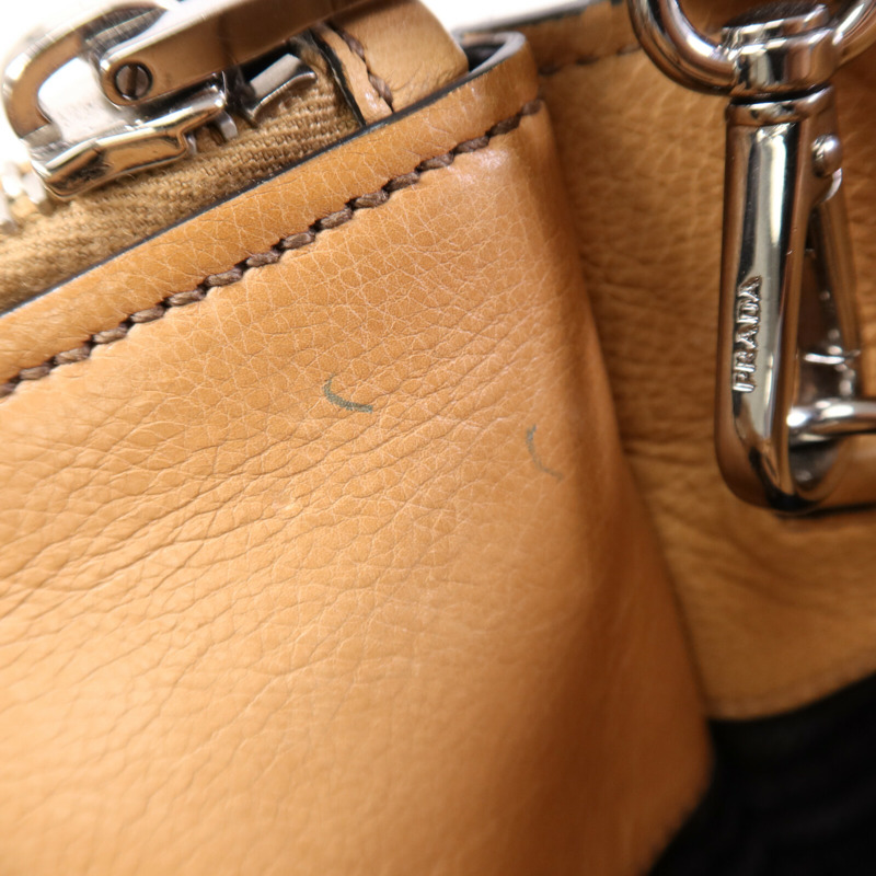 PRADA 牛皮皮革Twin Pocket Double Handle銀扣手挽肩背兩用袋-13