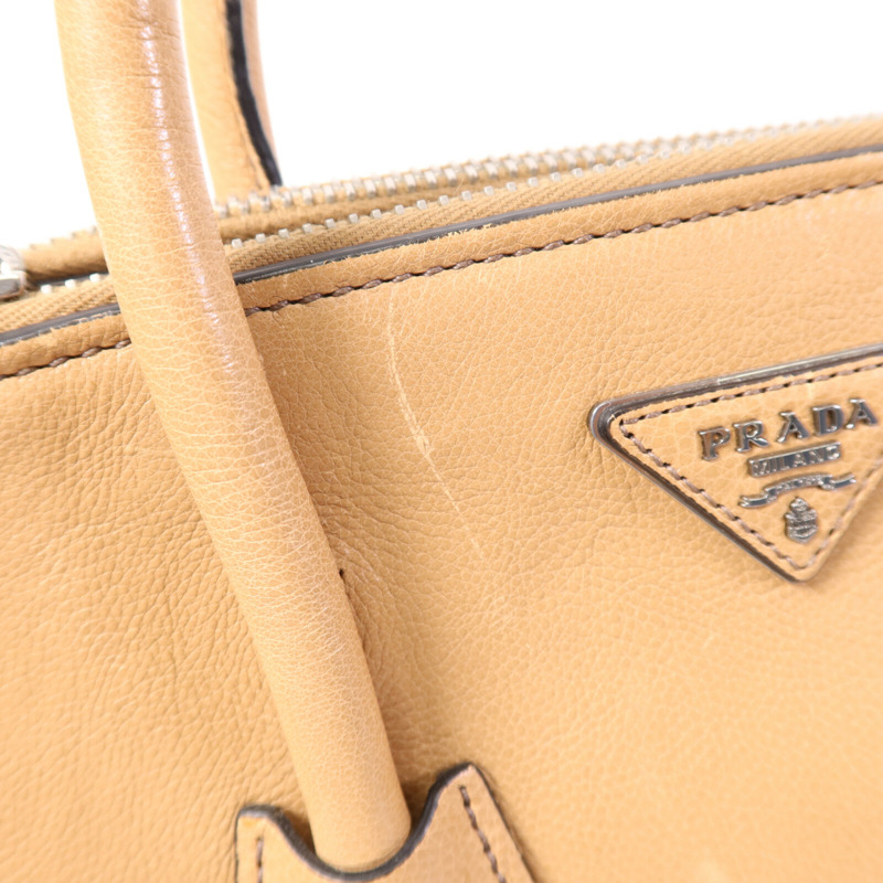 PRADA 牛皮皮革Twin Pocket Double Handle銀扣手挽肩背兩用袋-14
