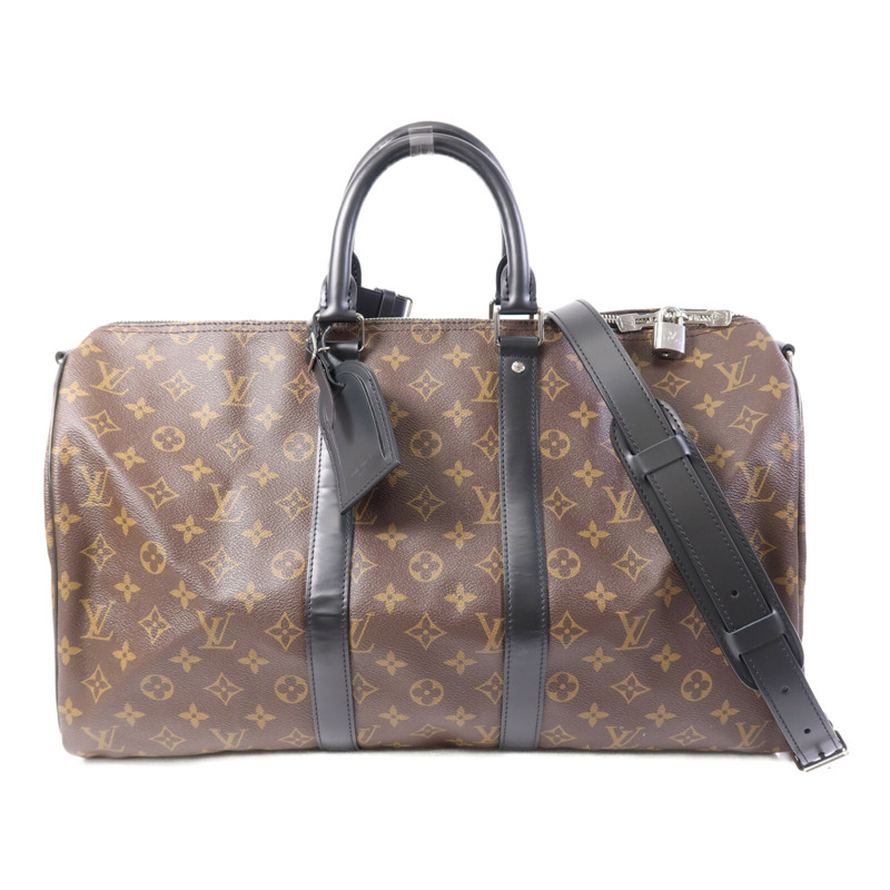 LOUIS VUITTON Monogram Keepall Bandoulière 45銀扣手挽肩背兩用袋-0