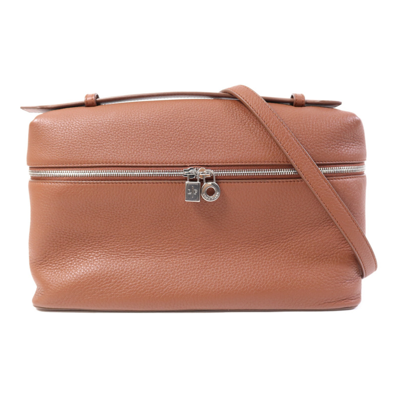 Loro Piana 牛皮皮革Extra Pocket L27銀扣手挽肩背兩用袋-0