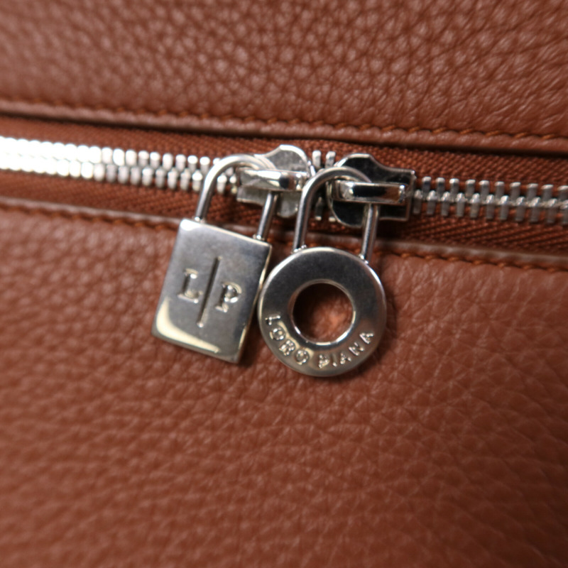 Loro Piana 牛皮皮革Extra Pocket L27銀扣手挽肩背兩用袋-6