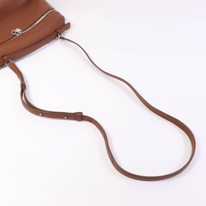 Loro Piana 牛皮皮革Extra Pocket L27銀扣手挽肩背兩用袋-7