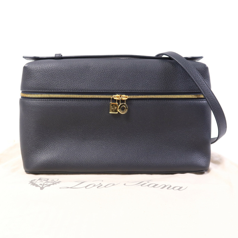 Loro Piana 牛皮皮革Extra Pocket L27金扣手挽肩背兩用袋-7