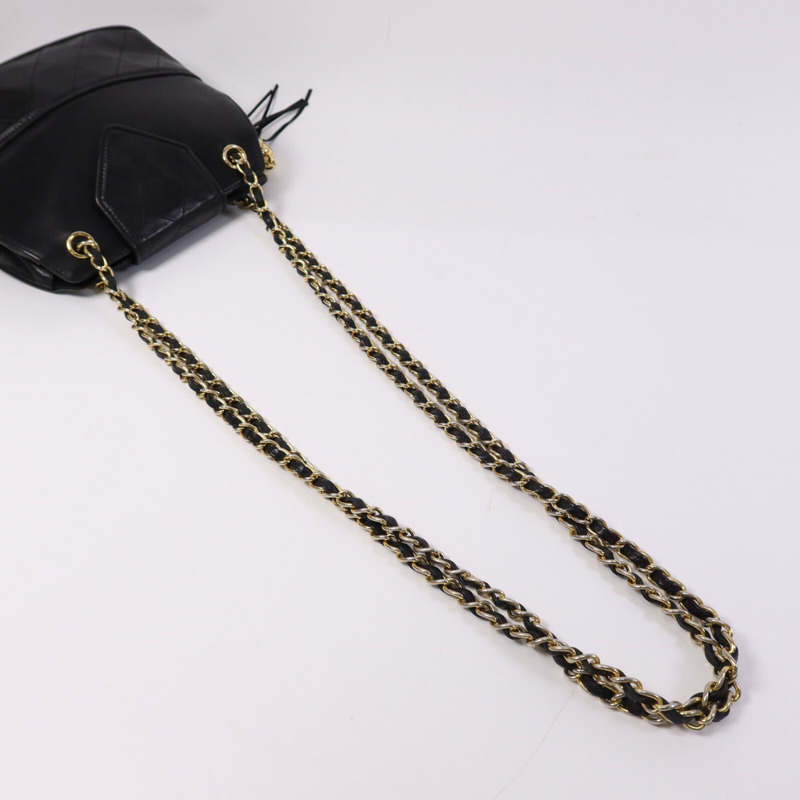 CHANEL 羊皮皮革Shoulder Bag金扣鏈帶肩背袋-8