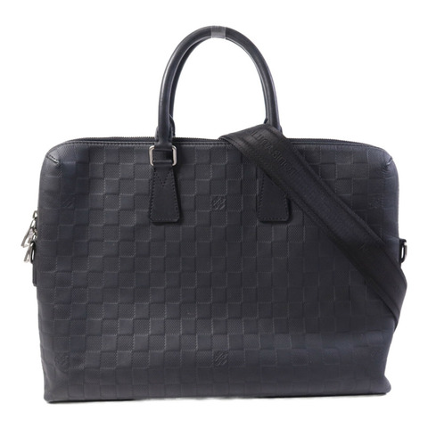 LOUIS VUITTON Damier Infini Porte Document Jour銀扣手挽肩背兩用袋