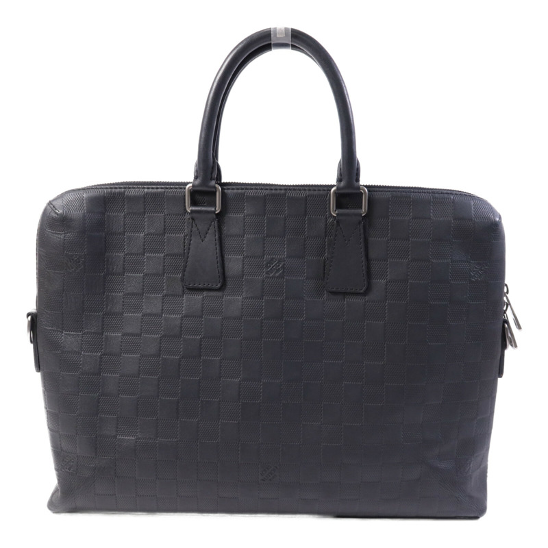LOUIS VUITTON Damier Infini Porte Document Jour銀扣手挽肩背兩用袋-1