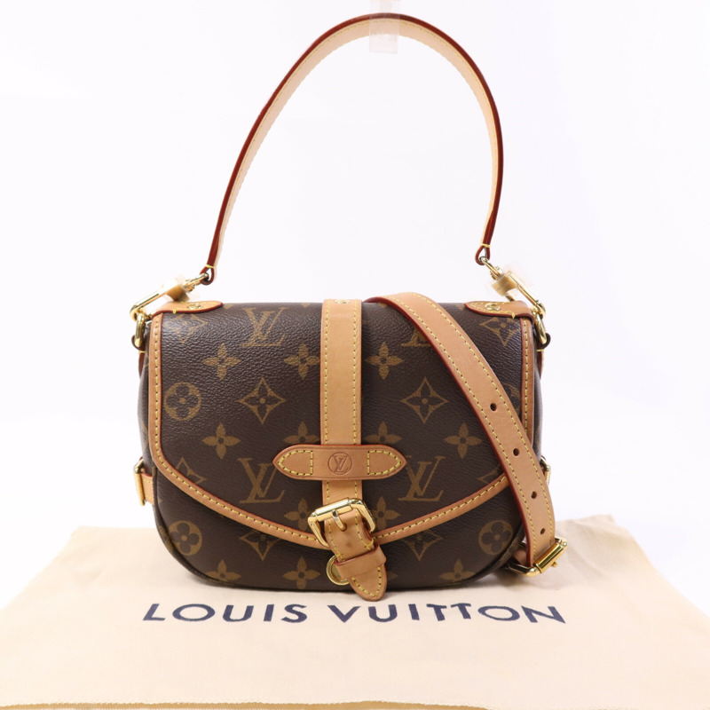 LOUIS VUITTON Monogram Saumur BB金扣手挽肩背兩用袋-7