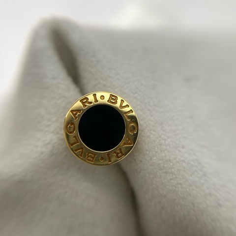 寶格麗 Bvlgari 黑瑪瑙小圓餅耳釘