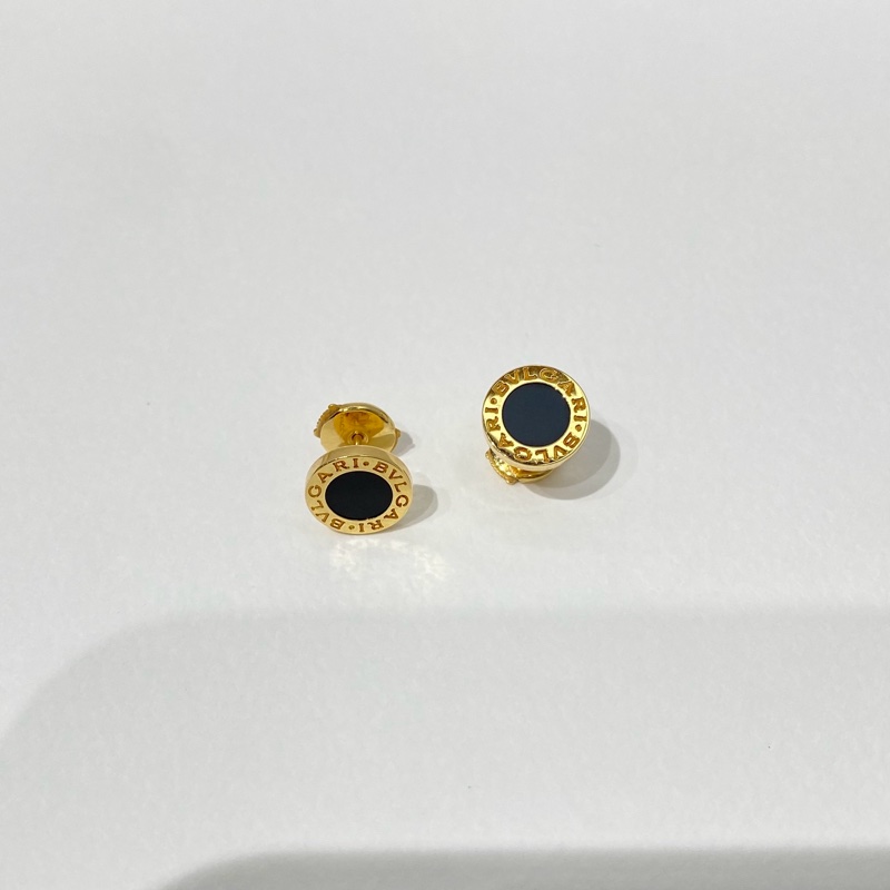 寶格麗 Bvlgari 黑瑪瑙小圓餅耳釘-3