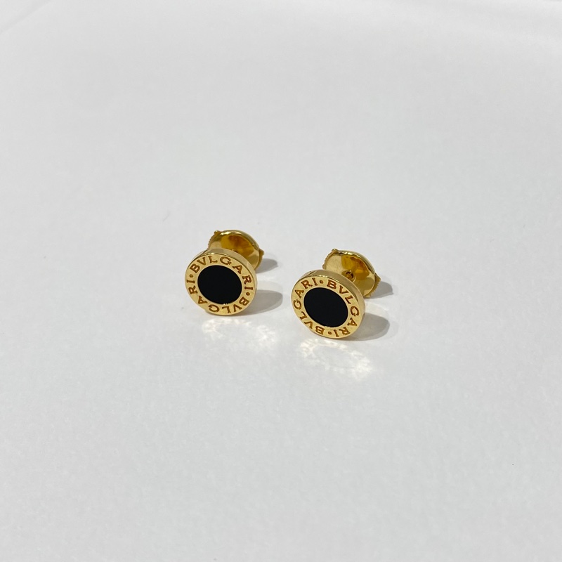 寶格麗 Bvlgari 黑瑪瑙小圓餅耳釘-4