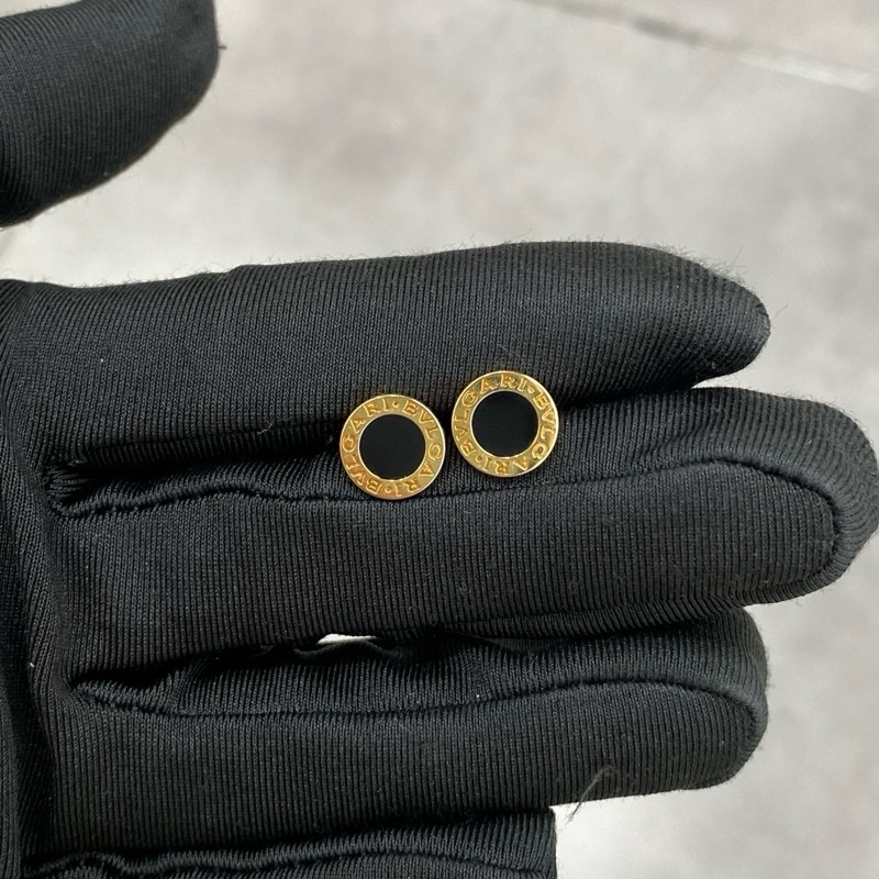 寶格麗 Bvlgari 黑瑪瑙小圓餅耳釘-14