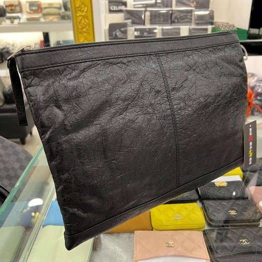 東區正精品㊣BALENCIAGA Clip M 273023 全新未使用黑色小銀釦機車包拉鍊手拿包city RA1762-7