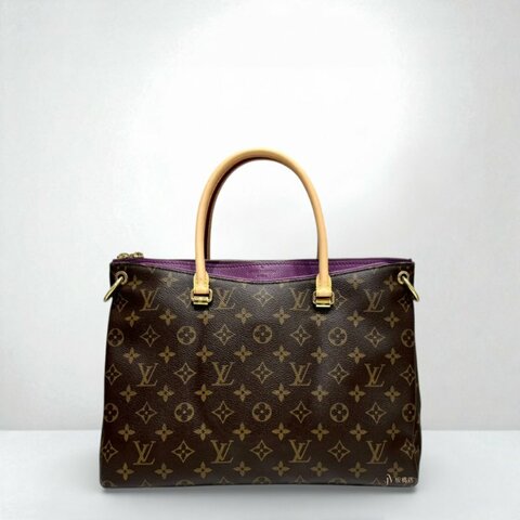 LV包包 原花拼紫色牛皮兩用側背包/M41059