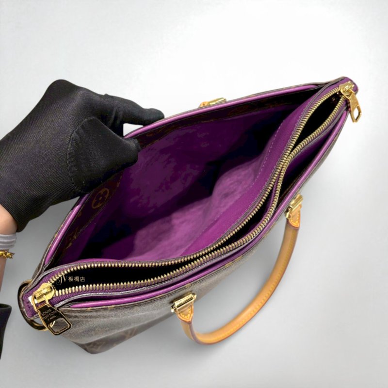 LV包包 原花拼紫色牛皮兩用側背包/M41059-6