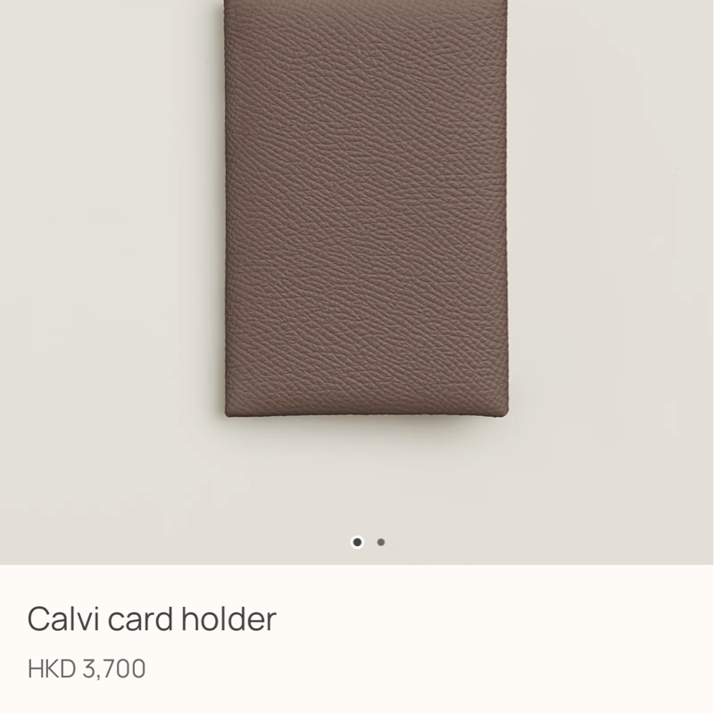 情人節禮物特選 愛馬仕 Hermes Calvi 單層卡包 Etoupe 大象灰-3