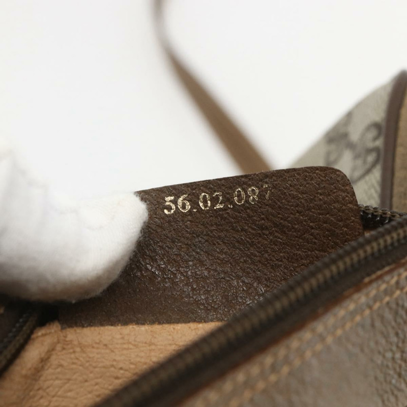 【日本直送】GUCCI GG Supreme Web Sherry Line 手提包 PVC 米色 金色 56 02 087 Auth am10340-11