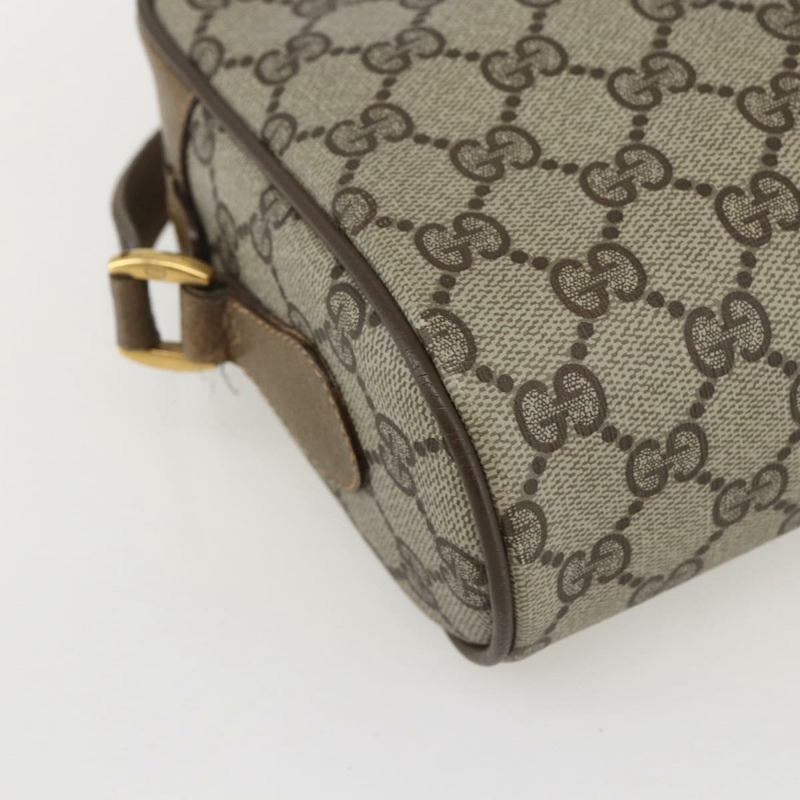 【日本直送】GUCCI GG Supreme Web Sherry Line 手提包 PVC 米色 金色 56 02 087 Auth am10340-15