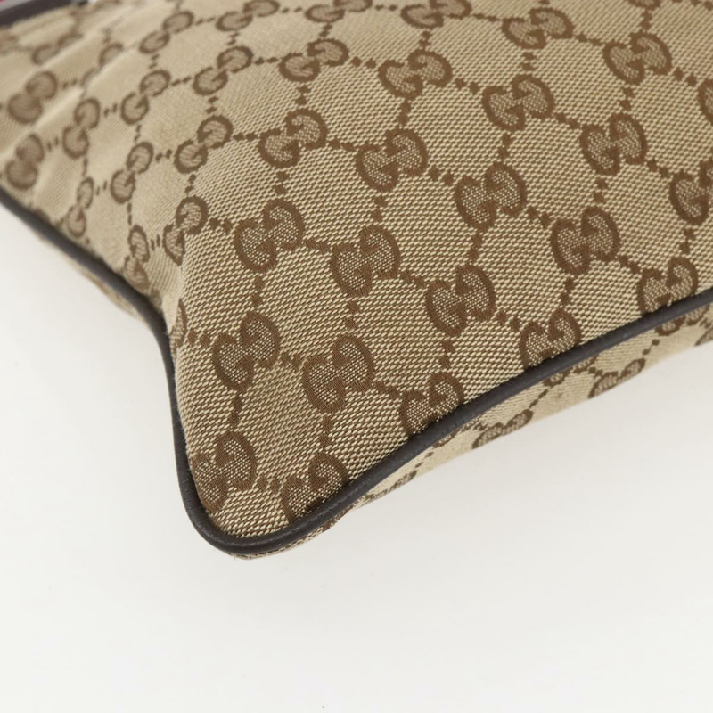 【日本直送】GUCCI GG帆布織帶雪莉線單肩包 米色 銀色 146309 正品 am10337-13