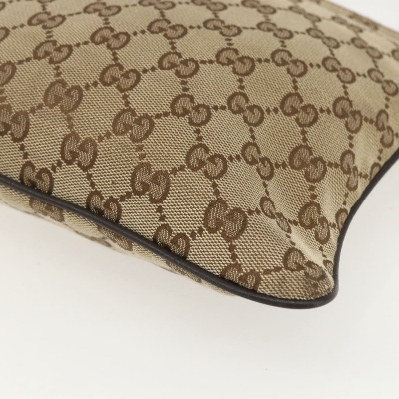 【日本直送】GUCCI GG帆布織帶雪莉線單肩包 米色 銀色 146309 正品 am10337-14