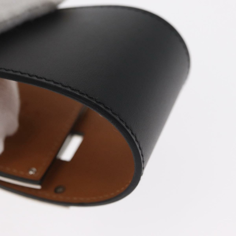 【日本直送】愛馬仕 Kelly 狗狗手鐲，皮革材質，S 碼，黑色/銀色，正品 am10243V-14