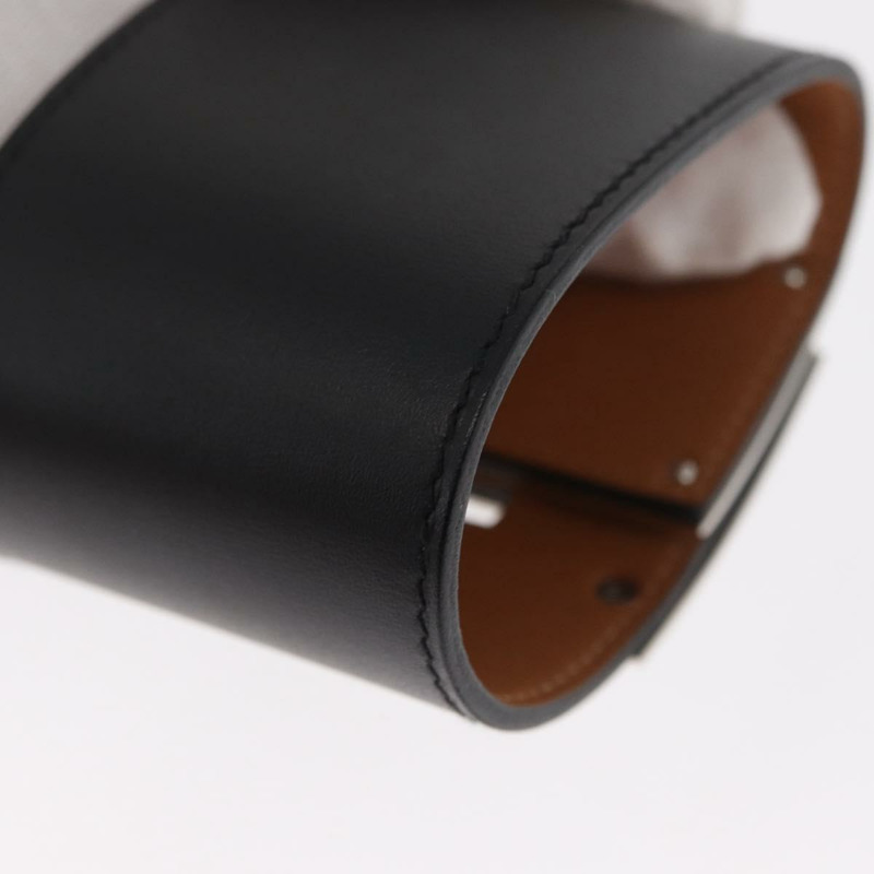 【日本直送】愛馬仕 Kelly 狗狗手鐲，皮革材質，S 碼，黑色/銀色，正品 am10243V-15