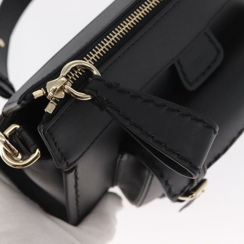 【日本直送】Chloe Edith 肩背包 皮革 黑色 金色 正品 am10259V-16