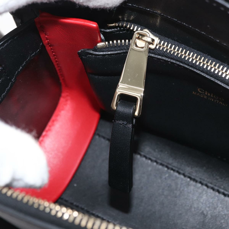 【日本直送】Chloe Edith 肩背包 皮革 黑色 金色 正品 am10259V-21