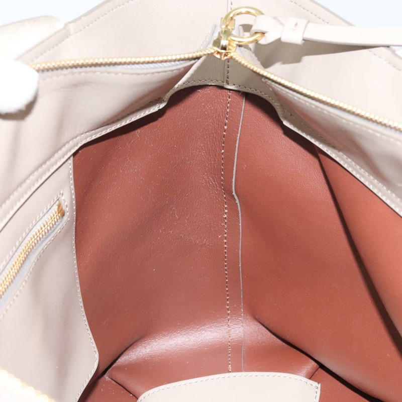【日本直送】Chloe C 托特包 皮革 米色 金色 正品 am10250V-18