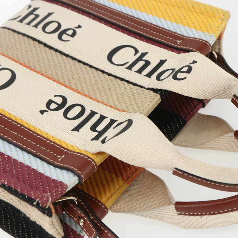 【日本直送】Chloe Woody 手袋帆布皮革兩用多色銀色正品 am10275V-5