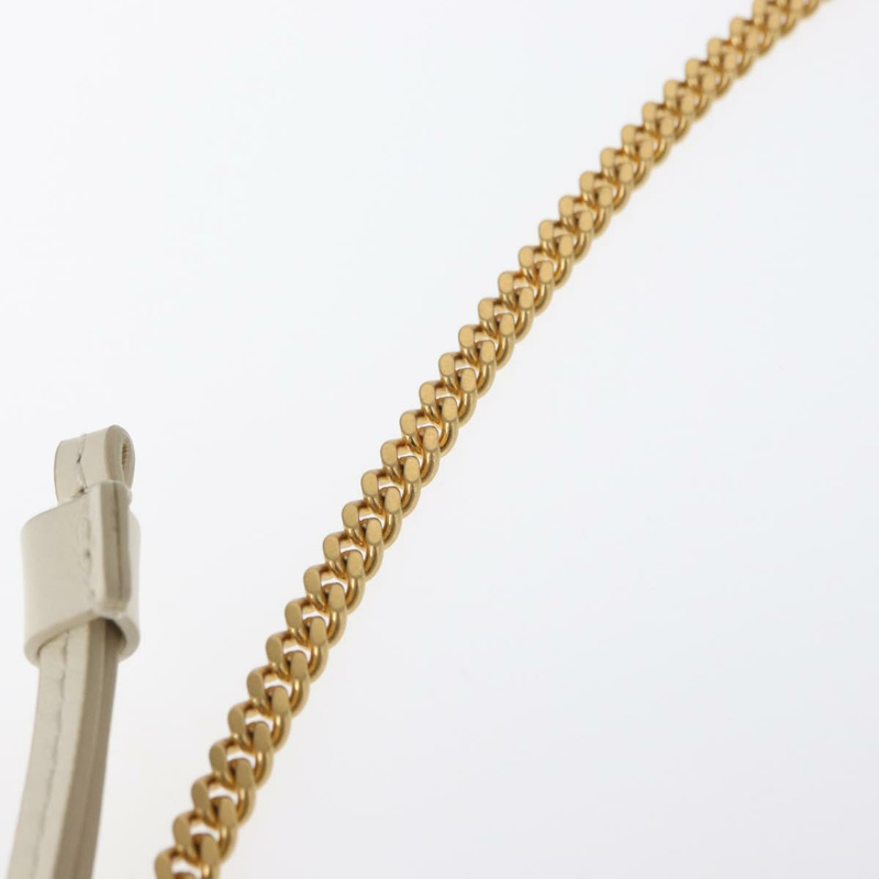 【日本直送】Chloe 鏈條微型水桶肩背包 皮革 象牙色 金色 正品 am10194V-7