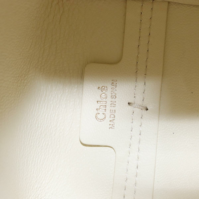 【日本直送】Chloe 鏈條微型水桶肩背包 皮革 象牙色 金色 正品 am10194V-18