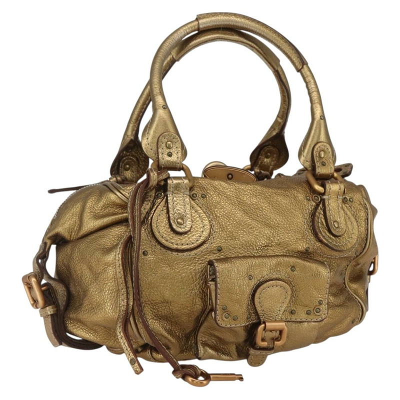 【日本直送】Chloe Paddington 手提包 皮革 米色 金色銀色 正品 am10339V-0